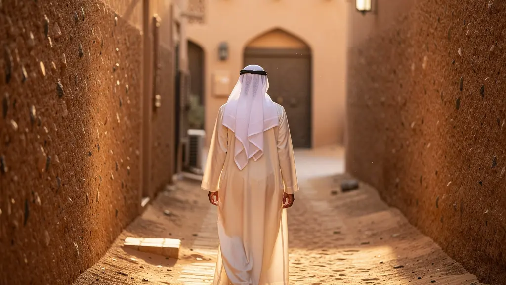 Narrow traditional alleyway with coral stone walls leading between heritage buildings