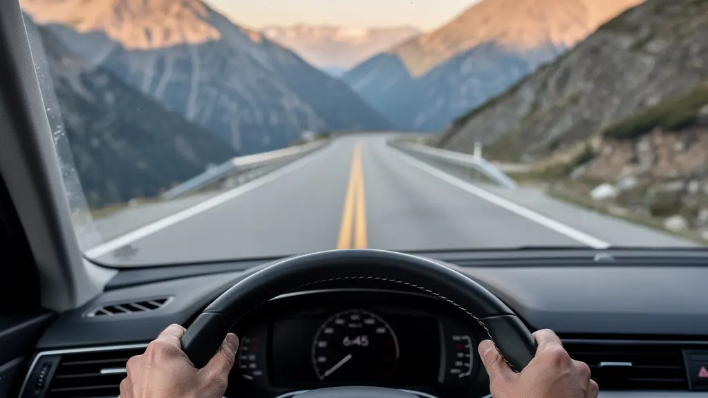 Winding mountain road to Jebel Jais showing clear traffic lanes during optimal travel times