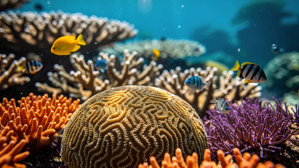 Vibrant coral reef ecosystem underwater in Fujairah waters